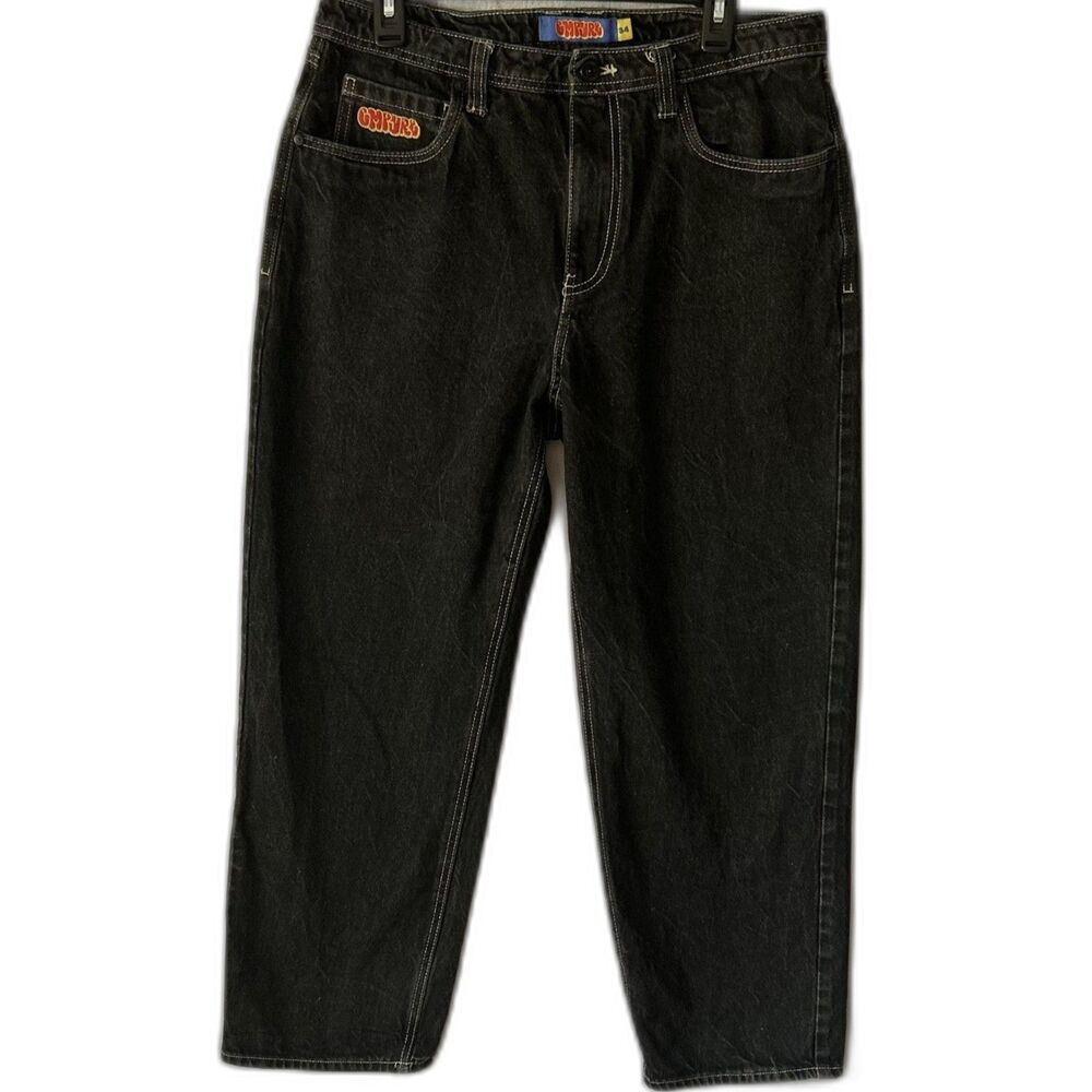 Vtg Empyre Baggy Jeans Sz 34x28 Black Denim Faded Skater Grunge Hip Hop Y2K 90s